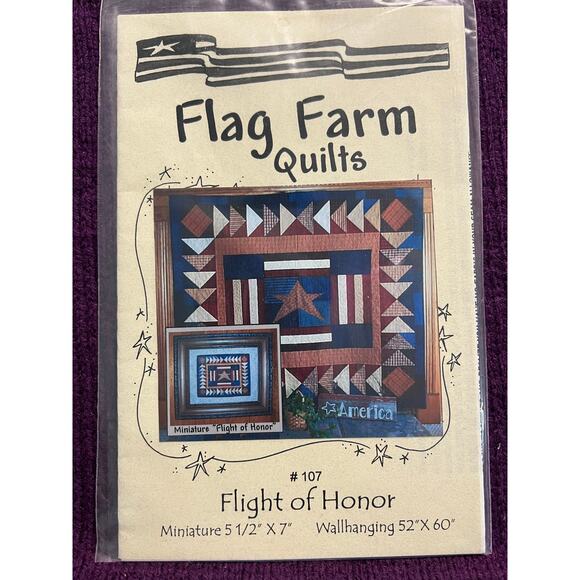 quilt pattern flag farm quilt flight of honor miniature and wall hanging - Picture 1 of 6